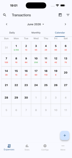 Calendar screen